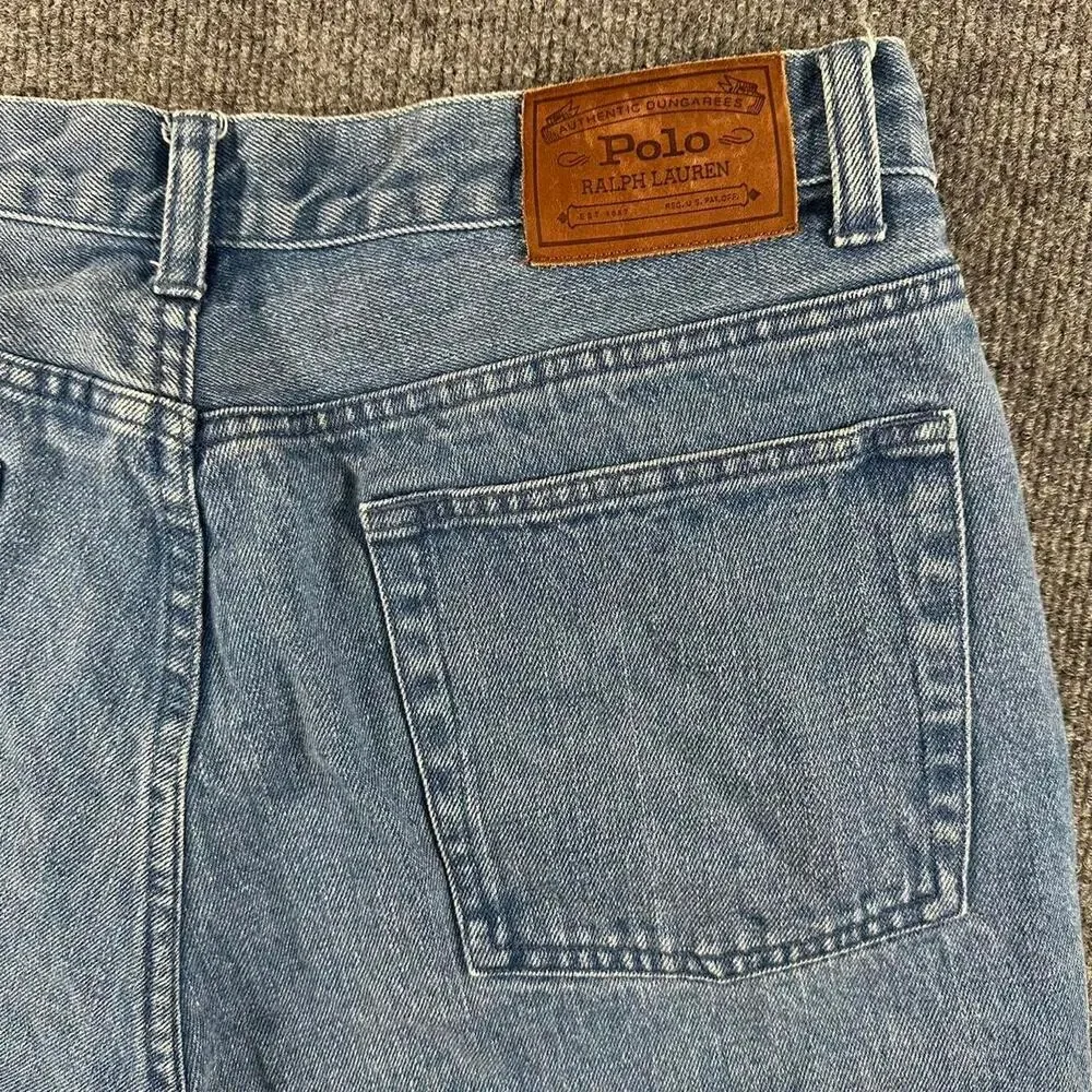 Vtg Y2K Polo Ralph Lauren Men’s Straight Leg Jean 100% Cotton Denim Unisex 34x30